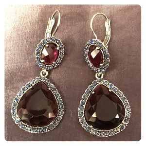 Amethyst & Saphire Glass Gala Drop Earrings
